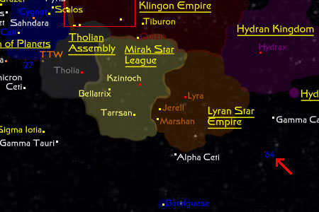 The Local Space location of Omicron-138/Starbase 64.